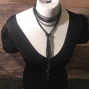 Black cross back shirt